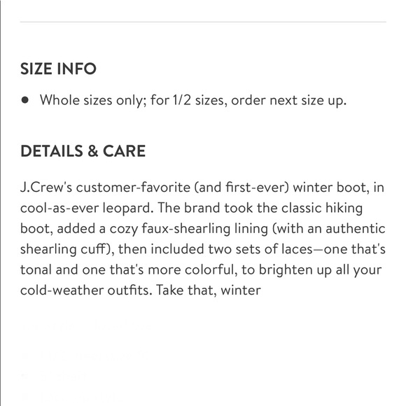 J.CREW Leopard Fur Calf Hair Nordic Hiking Boot - Picture 5 of 6